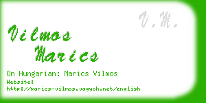 vilmos marics business card